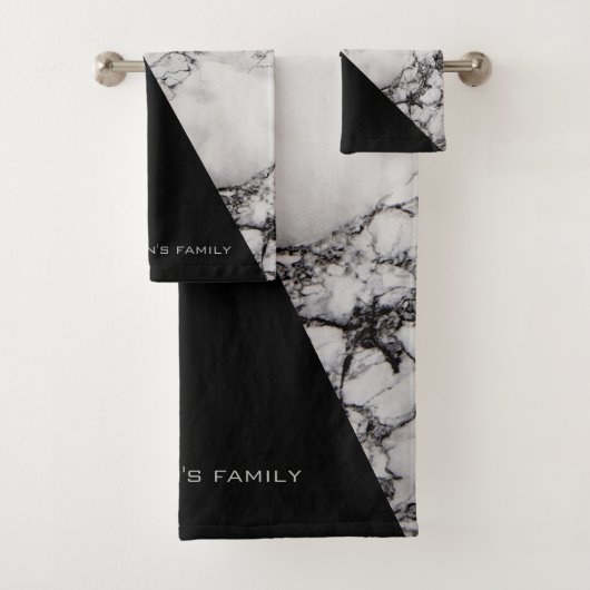 白黒の大理石類 バスタオルセット (インサイチュ)