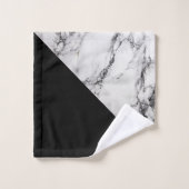 白黒の大理石類 バスタオルセット (ウォッシュタオル)