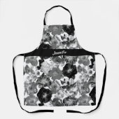 白黒の大開花バラ エプロン (正面)