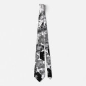 白黒の大開花バラ ネクタイ (正面)