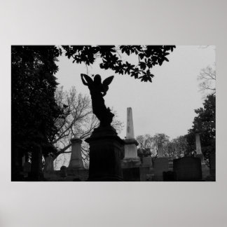 白黒の天使の像 ポスター