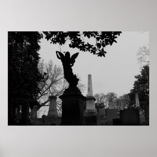 白黒の天使の像 ポスター (正面)