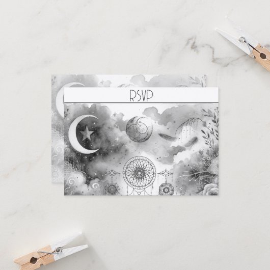 白黒の天月応答カード (正面/裏面インサイチュ)