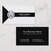 白黒の天秤座の月桂樹のクラシック弁護士 名刺 (正面/裏面)