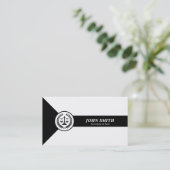 白黒の天秤座の月桂樹のクラシック弁護士 名刺 (スタンド正面)