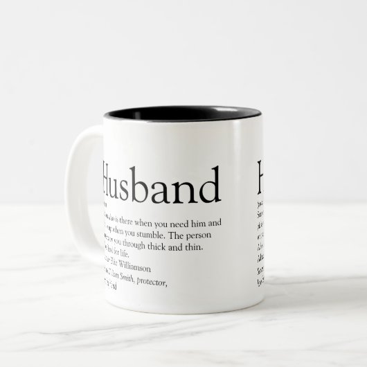 白黒の夫モダンの定カッコいい義 ツートーンマグカップ (正面左)
