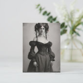 白黒の女ビクトリアン性 ポストカード (スタンド正面)