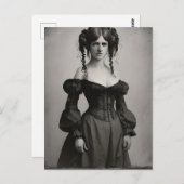 白黒の女ビクトリアン性 ポストカード (正面/裏面)