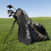 白黒の女性の上品な脚パーソナライズされた本 ゴルフタオル (グリーン)