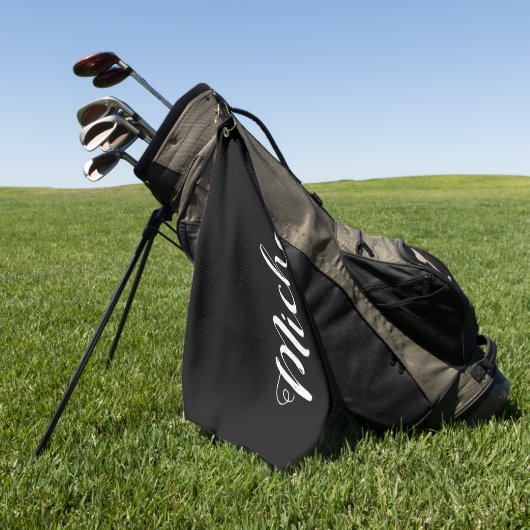 白黒の女性の上品な脚パーソナライズされた本 ゴルフタオル (グリーン)