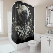 白黒の女性 シャワーカーテン (インサイチュ)