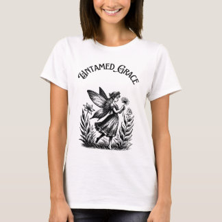 白黒の妖精の庭Tシャツ Tシャツ