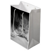 白黒の子天写真 ミディアムペーパーバッグ (正面アングル)