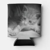 白黒の子天写真 缶クーラー (正面)