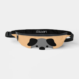 白黒の子犬のパーソナライズされた子供 ファニーパック