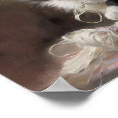 白黒の子猫におもしろいが絡まっている ポスター (角)