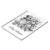 白黒の子猫名前をカスタムする ノートブック (左側)