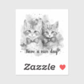 白黒の子猫素敵な一日を過ごす シール (シート)