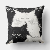 白黒の子猫装飾用クッション クッション (裏面)