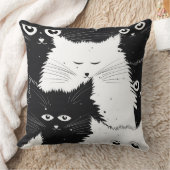 白黒の子猫装飾用クッション クッション (ブランケット)
