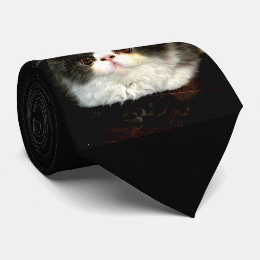 白黒の子猫 ネクタイ (ロール)