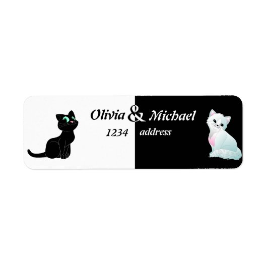 白黒の子猫 ラベル (正面)