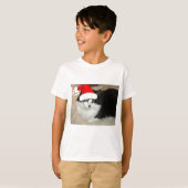 白黒の子猫 Tシャツ (正面フル)