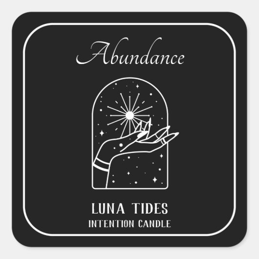 白黒の存在意図ロウソク・ラベル スクエアシール (正面)