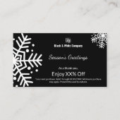 白黒の季節の挨拶ありがとう 割引カード (正面)