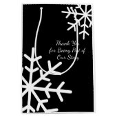 白黒の季節限定モットー会社のロゴ名 ミディアムペーパーバッグ (正面)