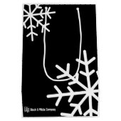 白黒の季節限定モットー会社のロゴ名 ミディアムペーパーバッグ (裏面)