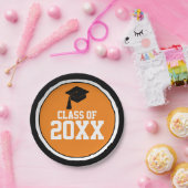 白黒の学年卒業パーティー ペーパープレート (パーティー)