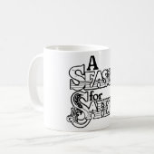 白黒の安全の時期やる気を起こさせる コーヒーマグカップ (正面左)