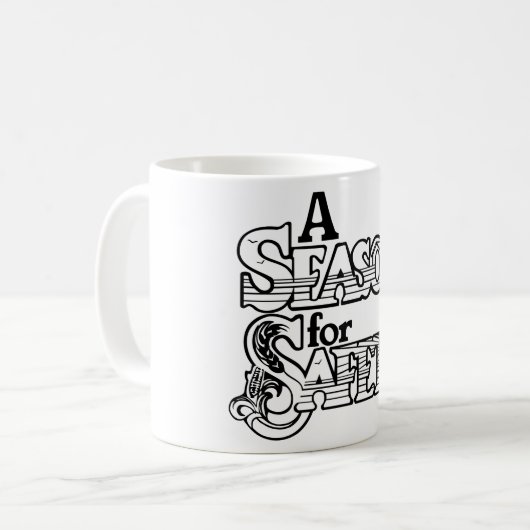 白黒の安全の時期やる気を起こさせる コーヒーマグカップ (正面左)