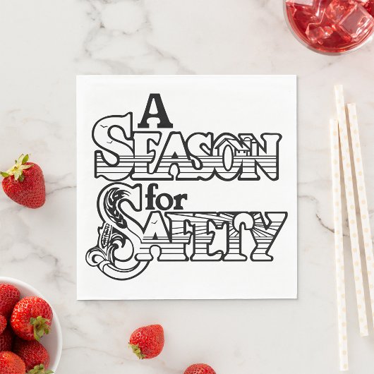 白黒の安全の時期やる気を起こさせる スタンダードランチョンナプキン