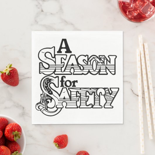 白黒の安全の時期やる気を起こさせる スタンダードランチョンナプキン (インサイチュ)