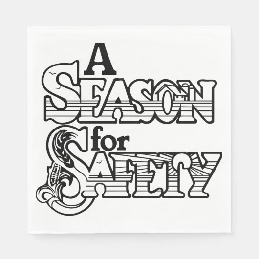 白黒の安全の時期やる気を起こさせる スタンダードランチョンナプキン (正面)