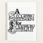 白黒の安全の時期やる気を起こさせる プランナー手帳 (正面)