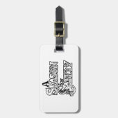 白黒の安全の時期やる気を起こさせる ラゲッジタグ (正面縦)