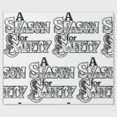 白黒の安全の時期やる気を起こさせる ラッピングペーパー (フラット)