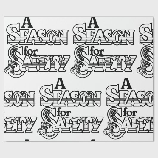 白黒の安全の時期やる気を起こさせる ラッピングペーパー (フラット)