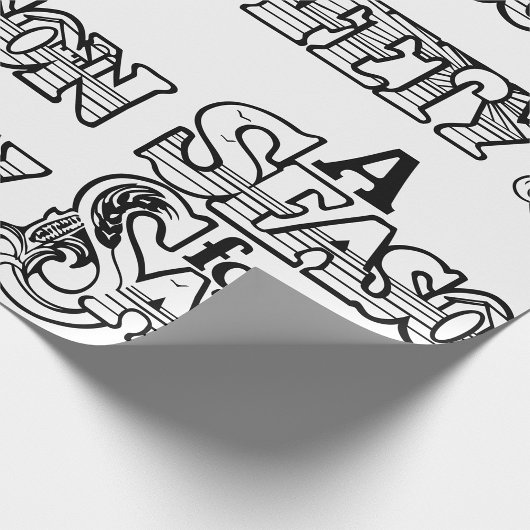 白黒の安全の時期やる気を起こさせる ラッピングペーパー