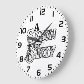 白黒の安全の時期やる気を起こさせる ラージ壁時計 (傾斜)