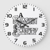 白黒の安全の時期やる気を起こさせる ラージ壁時計 (正面)