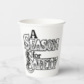 白黒の安全の時期やる気を起こさせる 紙コップ (正面)