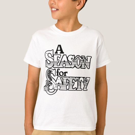 白黒の安全の時期やる気を起こさせる Tシャツ (正面)