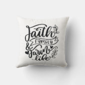 白黒の宗教的信仰引用文 クッション (裏面)