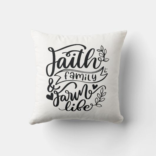 白黒の宗教的信仰引用文 クッション (裏面)