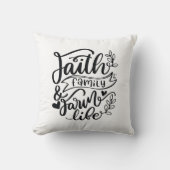 白黒の宗教的信仰引用文 クッション (正面)