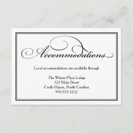 白黒の宿泊結婚詳細カード エンクロージャーカード